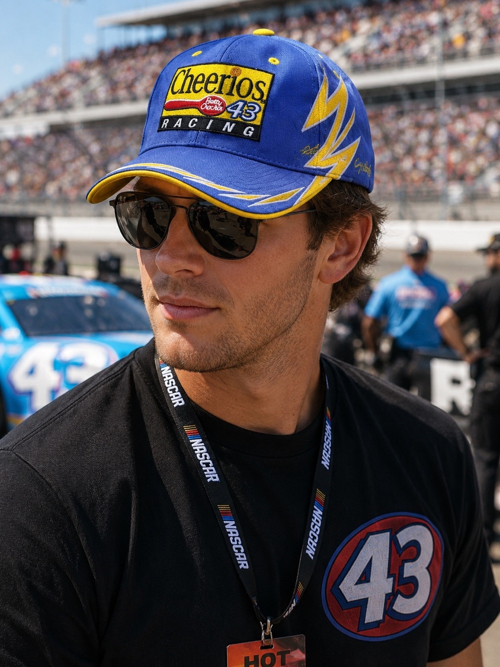 Vintage Cheerios Racing 43 Bobby Labonte NASCAR Snapback Hat Cap Blue